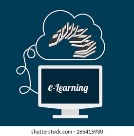 e-learning concept design, vector illustration eps10 graphic 