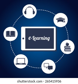 e-learning concept design, vector illustration eps10 graphic 