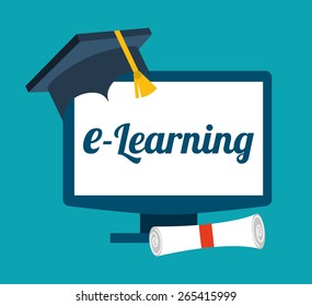e-learning concept design, vector illustration eps10 graphic 