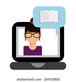 e-learning concept design, vector illustration eps10 graphic 
