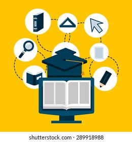 e-learning concept design, vector illustration eps10 graphic 