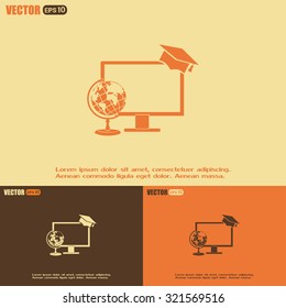 e-learning concept design, vector illustration