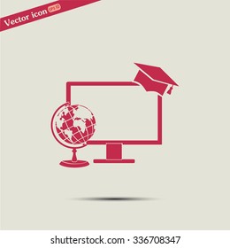e-learning concept design, vector illustration