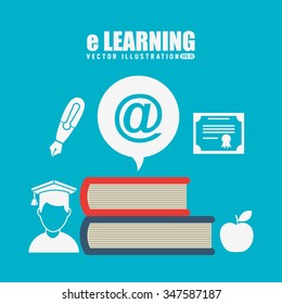 e-learning  concept design, vector illustration eps10 graphic 