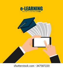 e-learning  concept design, vector illustration eps10 graphic 