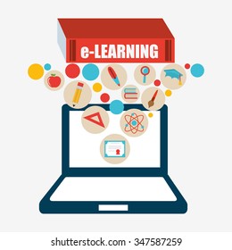 e-learning  concept design, vector illustration eps10 graphic 