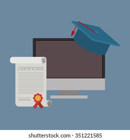 e-learning concept design, vector illustration eps10 graphic 