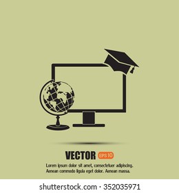 e-learning concept design, vector illustration