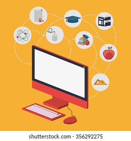 e-learning concept design, vector illustration eps10 graphic 