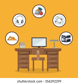 e-learning concept design, vector illustration eps10 graphic 