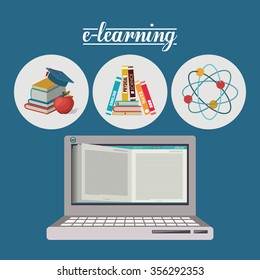 e-learning concept design, vector illustration eps10 graphic 