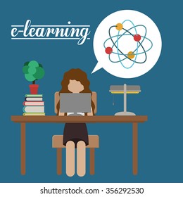 e-learning concept design, vector illustration eps10 graphic 
