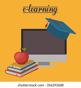 e-learning concept design, vector illustration eps10 graphic 