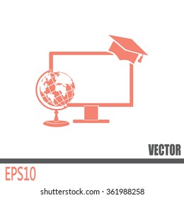 e-learning concept design, vector illustration