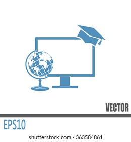 e-learning concept design, vector illustration