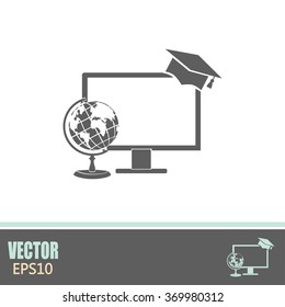 e-learning concept design, vector illustration