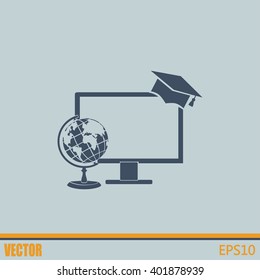 e-learning concept design, vector illustration