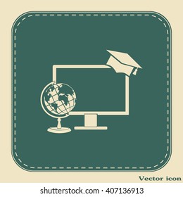 e-learning concept design, vector illustration
