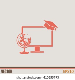e-learning concept design, vector illustration