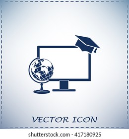 e-learning concept design, vector illustration
