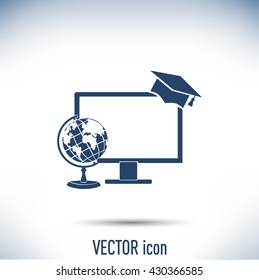 e-learning concept design, vector illustration