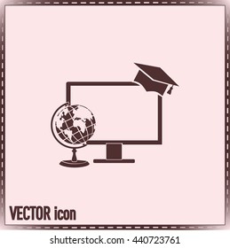 e-learning concept design, vector illustration