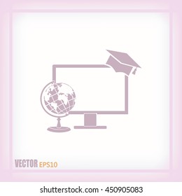 e-learning concept design, vector illustration