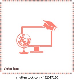 e-learning concept design, vector illustration