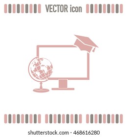 e-learning concept design, vector illustration