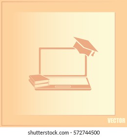 e-learning concept design, vector illustration