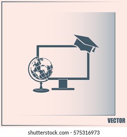 e-learning concept design, vector illustration