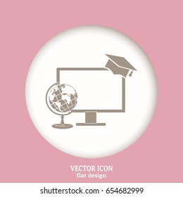 e-learning concept design, vector illustration