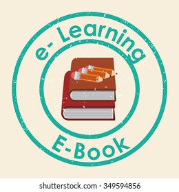 elearning concept with ebook icons  design, vector illustration 10 eps graphic.