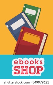 elearning concept with ebook icons  design, vector illustration 10 eps graphic.