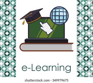 elearning concept with ebook icons  design, vector illustration 10 eps graphic.