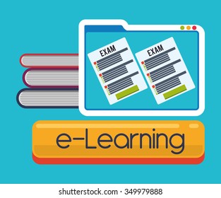 elearning concept with ebook icons  design, vector illustration 10 eps graphic.
