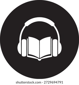 Conceito de e-learning com fones de ouvido e livro aberto, simbolizando educação digital moderna e aprendizagem de áudio