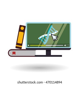 E-learning concept with icon design, vector illustration 10 eps graphic.