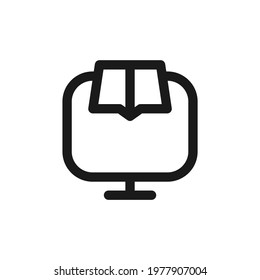 E-learning concept icon in line design style. Usage for web and mobile online study applications, UI design.