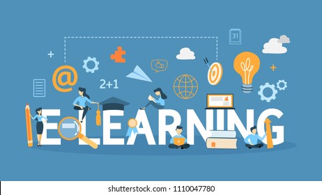 E-learning concept. illustration. Idea of education and internet.