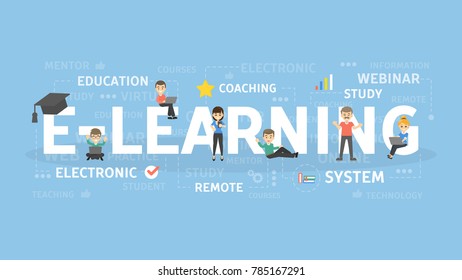 E-learning concept illustration. Idea of online education.