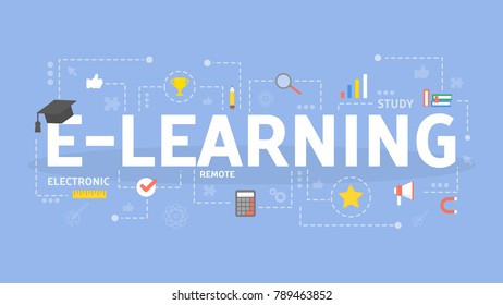 E-learning concept illustration. Idea of online education.
