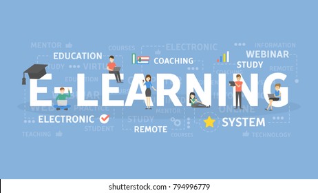 E-learning concept illustration. Idea of online education.