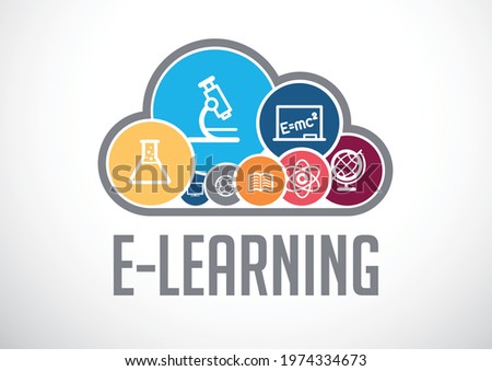 Elearning concept - mobile phone as book with word E-LEARNING