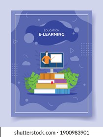 e-learning concept for template of banners, flyer, books cover, magazine