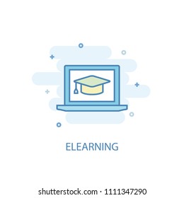 ELearning Concept Trendy Icon. Simple Line, Colored Illustration. ELearning Concept Symbol Flat Design From ELearning  Set. Can Be Used For UI/UX