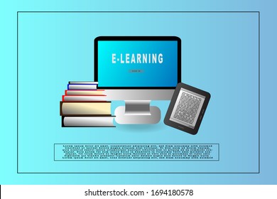 E-Learning concept vector, self learning & online learning