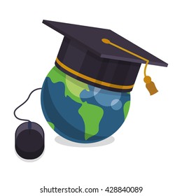 E-learning design. Education icon. Isolated illustration
