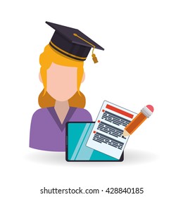 E-learning design. Education icon. Isolated illustration