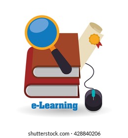 E-learning design. Education icon. Isolated illustration